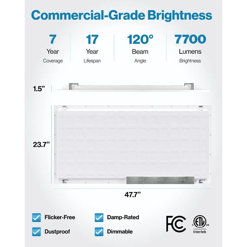 24 Pack 2x4 LED Flat Panel Light Drop Ceiling Office Fixture, 7700 LM, Selectable Features, 40W/50W/60W, 4000K/5000K/6000K,