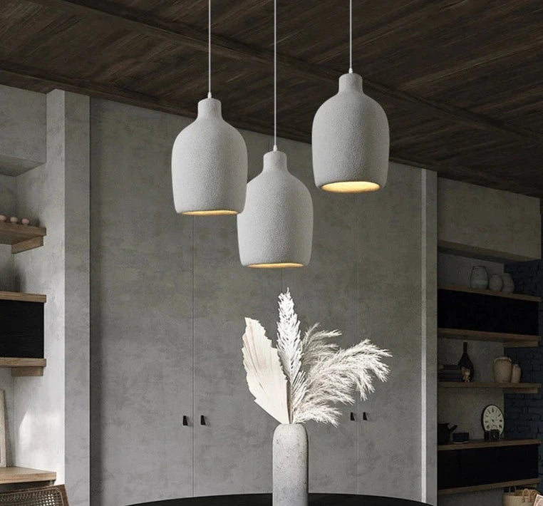 Nordic Wabi-Sabi Style Led E27 Pendant Lights Luster Dining Room Minimalism Lamp Home Decor Light Bar Loft Pendant Lamp Fixtures
