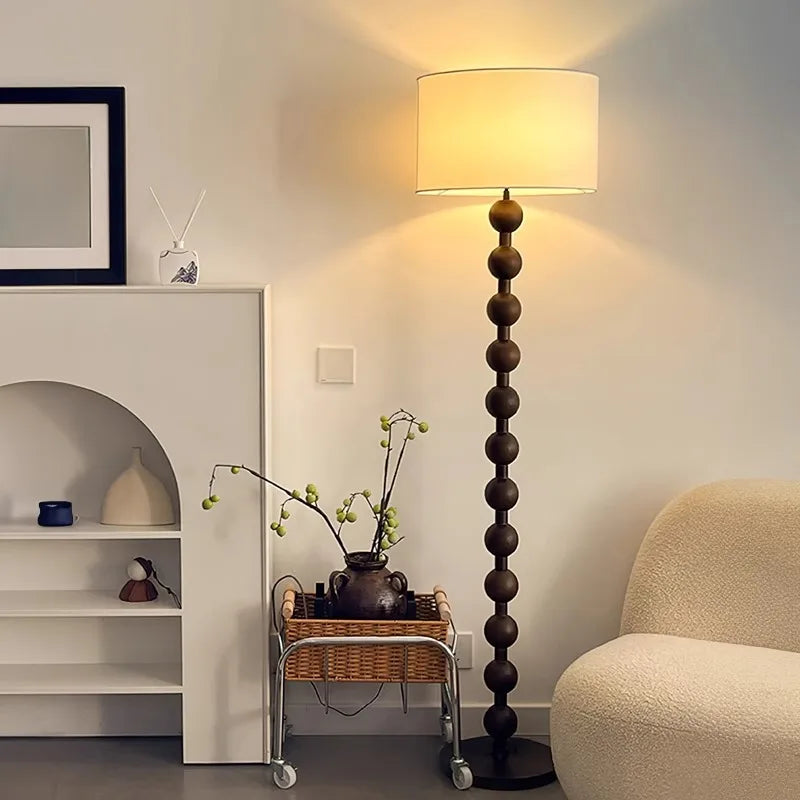 Medieval Solid Wood Floor Lamp - Retro Wabi-Sabi Standing Sofa Light & Desk Lamp Fixture for Living Room & High-End Home Decor