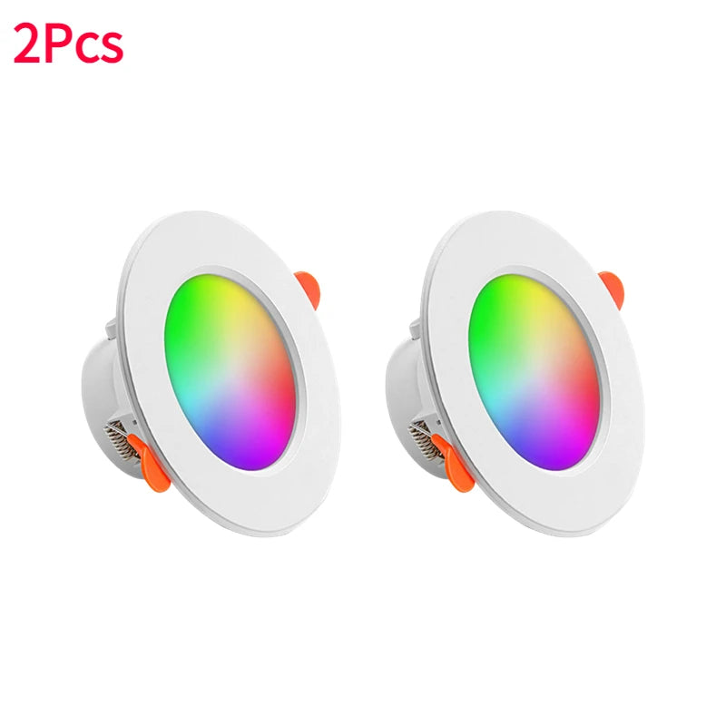 1-15Pcs LED Downlight Wi-Fi 10W 85-265V Dimmable Spot Light Recessed Round Light Spot Bluetooth-Compatible Lamp Atmosphere