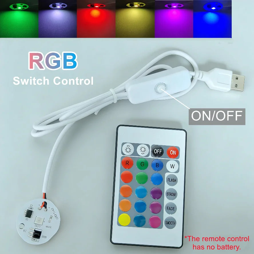1/2/4 Pcs Dimmable 5V USB RGB LED Light Board with Remote Control - High-Brightness Colorful Gradient Module PCB Panel for DIY Model Display