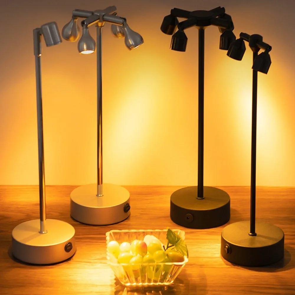 Creative Retro LED Touch Desk Lamp Charging High Pole Spotlights Decoration Lamp Bar Cafe