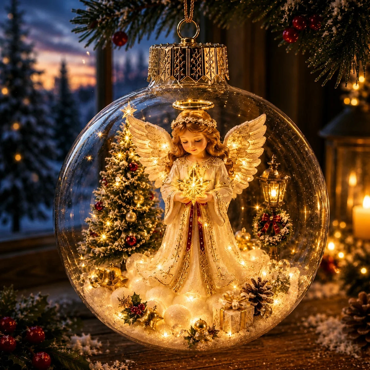 Glowing Lighted Christmas Ball Ornament Glass Hanging Pendant for Christmas Tree Holiday Home Party Decoration Christmas Party
