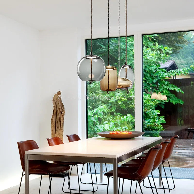 Nordic Designer Glass Pendant Lamp - Postmodern Luxury Single Head Light