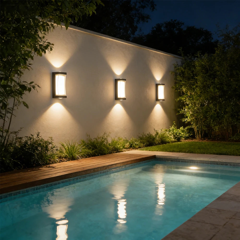 Waterproof LED Crescent Wall Lamp - 12W Outdoor Garden Square Sconce