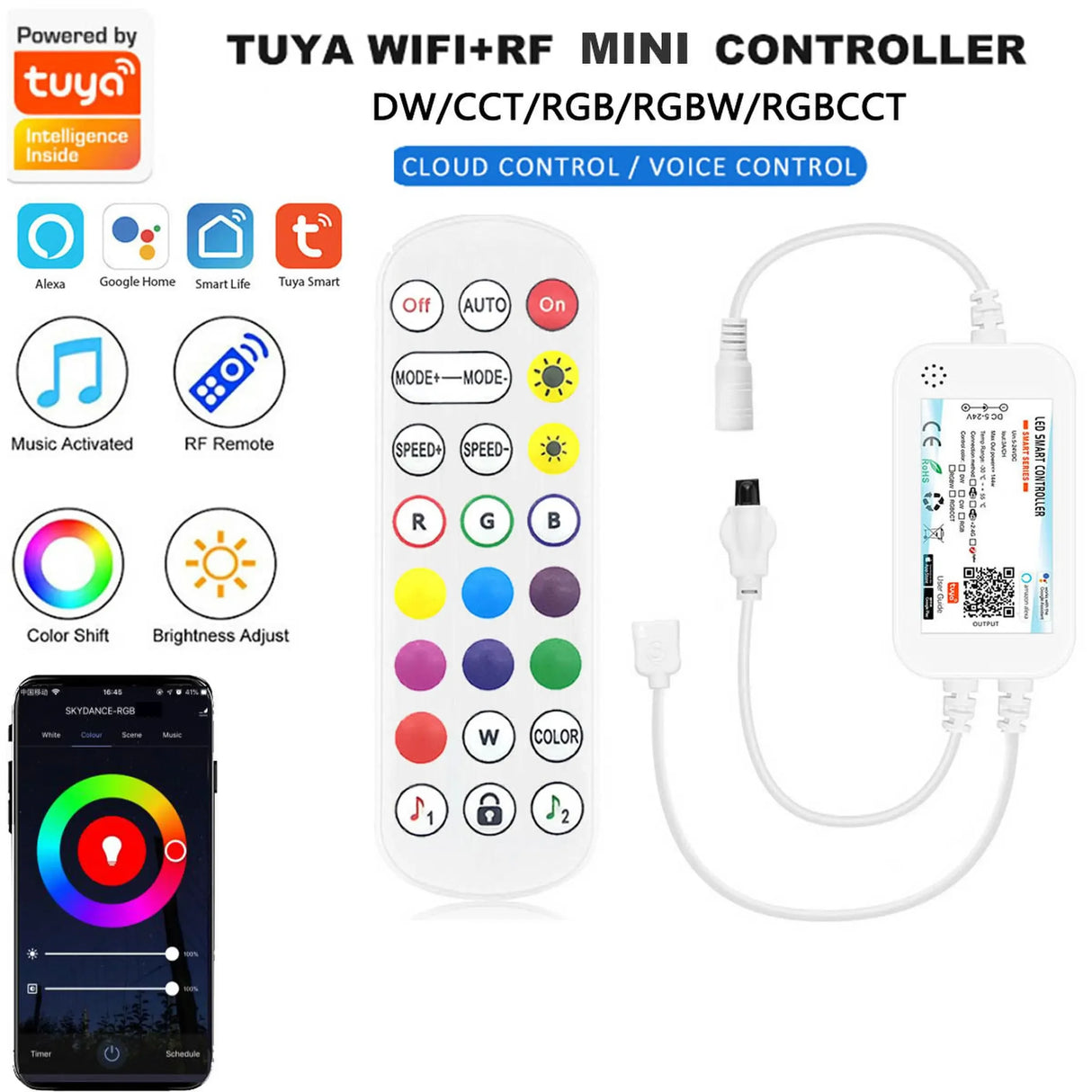 WIFI APP+IR Remote Control RGB/CCT LED Under Cabinet Lighting Dimming Kitchen Counter Furniture Lighting Kit For Decoration