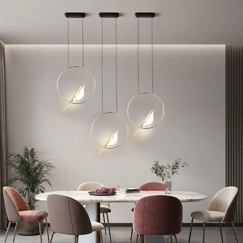 LED Bird Pendant Lamps for Bedroom Living Room Indoor Lighting for Home Chandelier Hanging Lights for Corridor Aisle AC85-265V