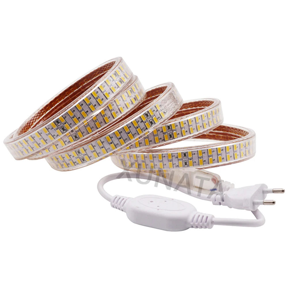 240leds/m SMD 5730 led strip 220v 110V flexible waterproof led tape 5630 1m 2m 5m 10m 20m 50m 100m + Power EU plug / US plug