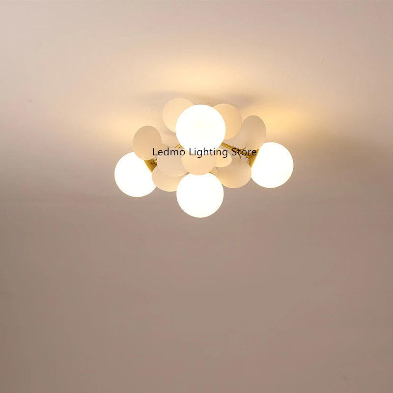 2026 Colourful Chandelier Children Bedroom Ceiling Lamp Dining Living Room Kitchen DownLight Glass Bubble