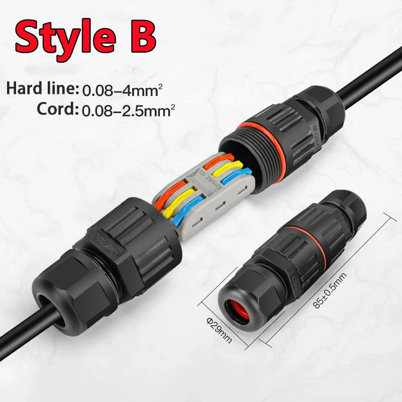 New 2/1PC IP68 Waterproof Joint Wire Quick Connection Connector 2/3 Pin Solder Less LED Lamp Wiring Outdoor Rainproof Terminal