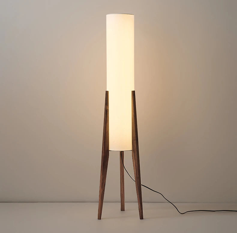 Japanese Retro Wabi-sabi Solid Wood Floor Lamp Study Hotel Art Decorative Corner Standing Lamp Living Room Bedroom Cafe E27 Lamp