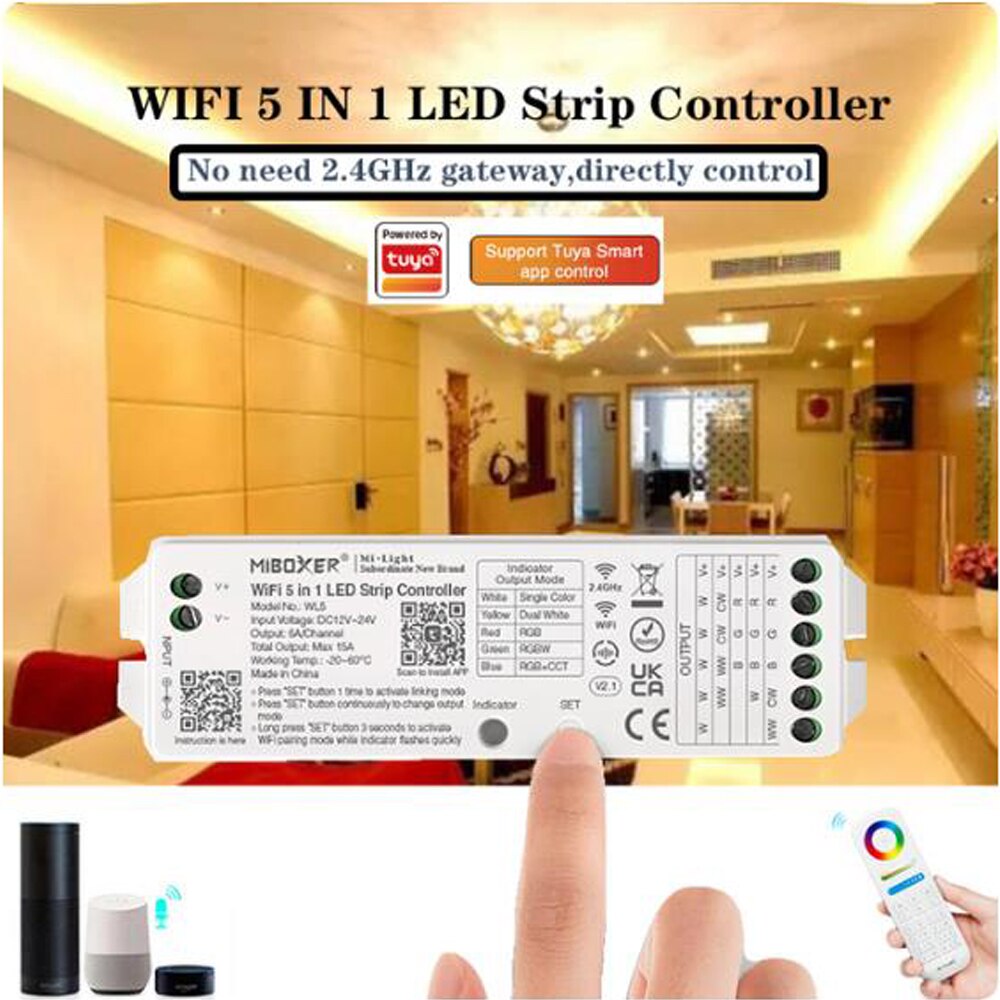 Milight Miboxer Smart Controller WL5 WL-Box1 T1 T2 T3 T4 P1 P2 P3 RF 2.4G 5in1 WIFI Voice For Single Color CCT RGB RGBW Wireless