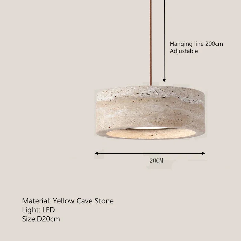 Designer Creative Bedroom Headboard Pendant Lamp Wabi Sabi Yellow Cave Stone LED Living Room Chandelier Foyer Corridor Lighting