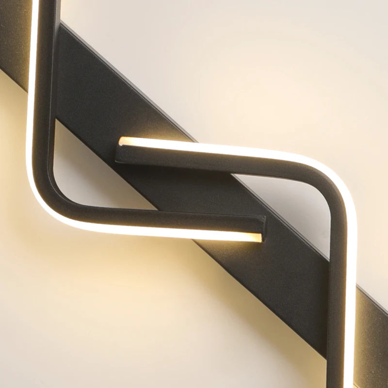 Nordic Matte Black Linear Decor Light - Luxury Indoor Sconce for Modern Villa
