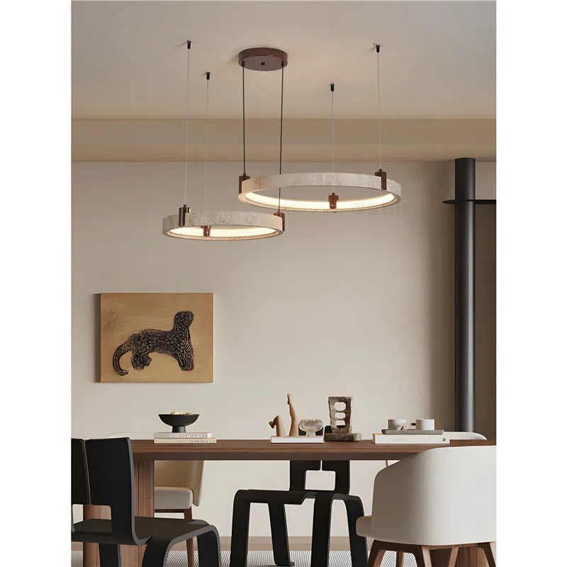 Retro Yellow Cave Stone Living Room Pendant Light Chinese Style Quiet Wind Stone Lamp LED Full Spectrum Eye Protection Lamp