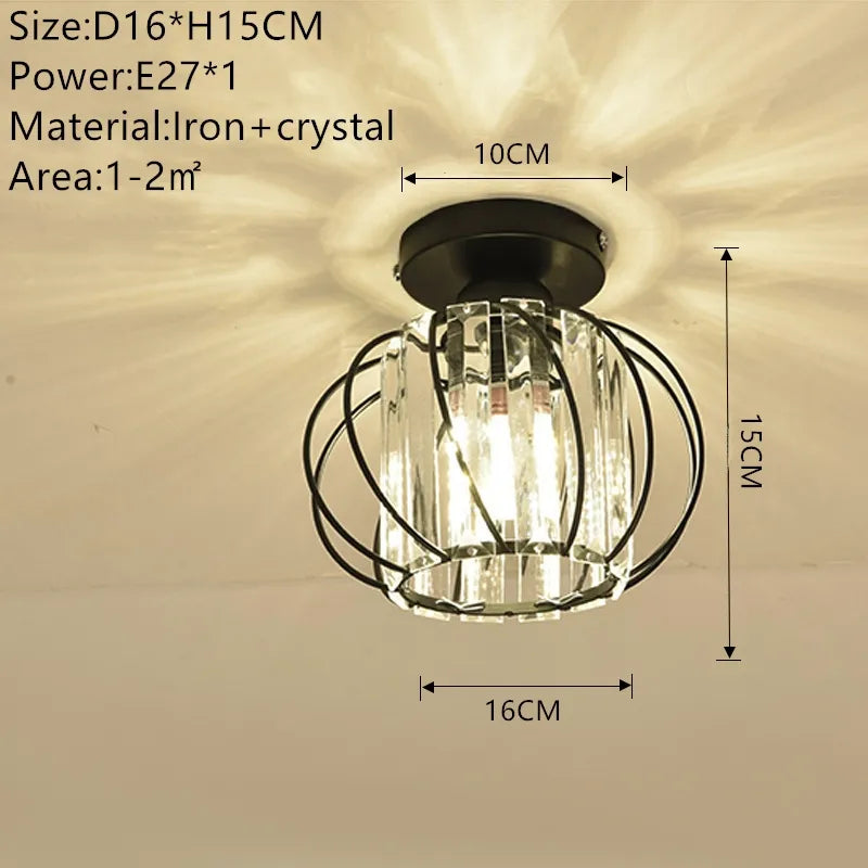 Nordic Modern K9 Crystal Ceiling Lights Indoor Ceiling Lamp Hallway Stairs Bedroom Lustre's Dining Room Fixtures Home Decors
