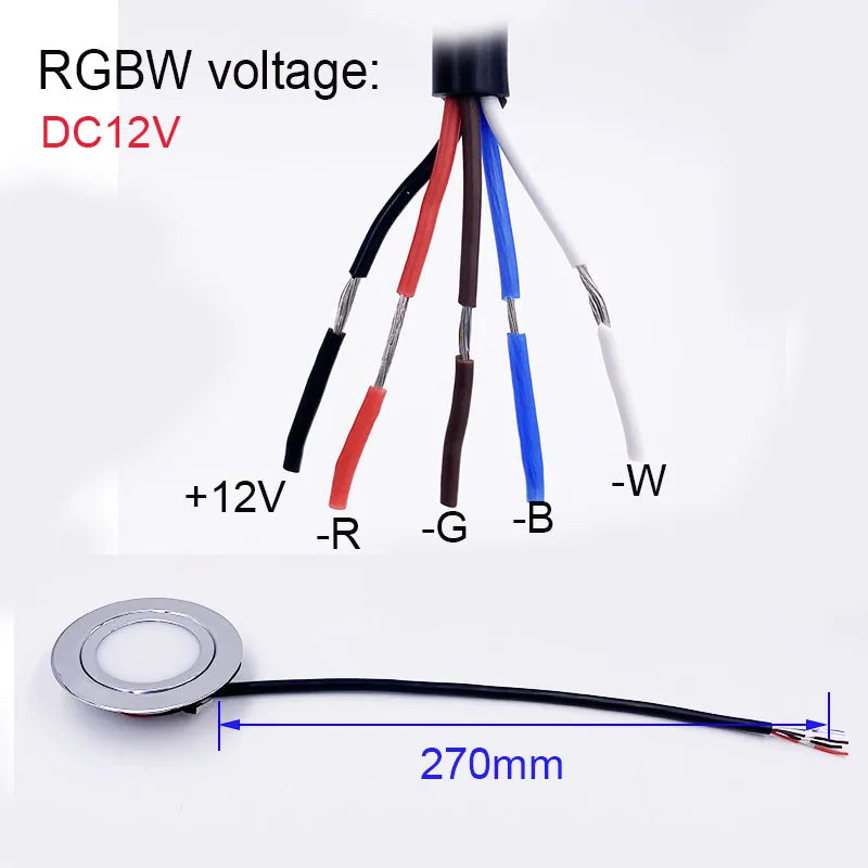 IP65 Led Light 12V Mini Downlight Dimmable Waterproof Spotlight Ceiling Spot Recessed Slim Lamp Kitchen Bath Cabinet 3W RGBW