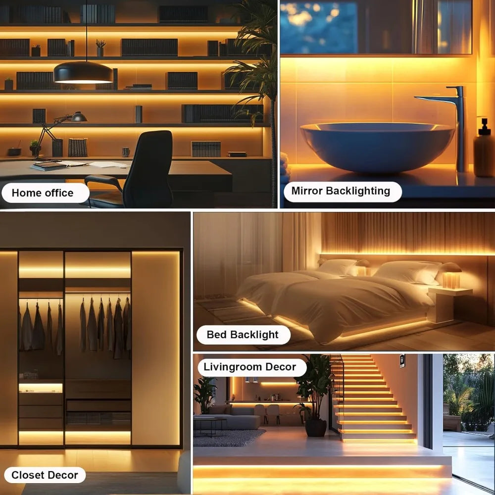 24V LED COB Free Cut Strip 5m 10m 312/576 LEDs Flexible Light Tape 3000K 4000K 6000K Bright Linear Lighting with Remote Control