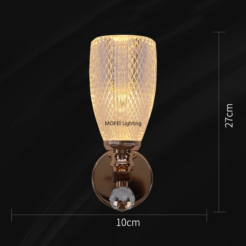 Modern Gold Luxury Minimalist Wall Lamp LED Light Living Room Bedroom Bedside Background Corridor Aisle Indoor Lighting Fixture