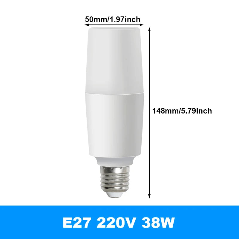 E27 Energy-Saving LED Light Bulb (9W-38W) - AC 220V High-Brightness Home Lamp