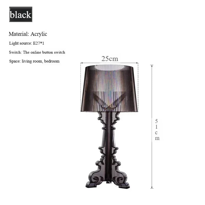 Nordic Designer Transparent White Baroque Ghost Table Lamp Bedside Sofa Lighting Decoration LED Ambient Light