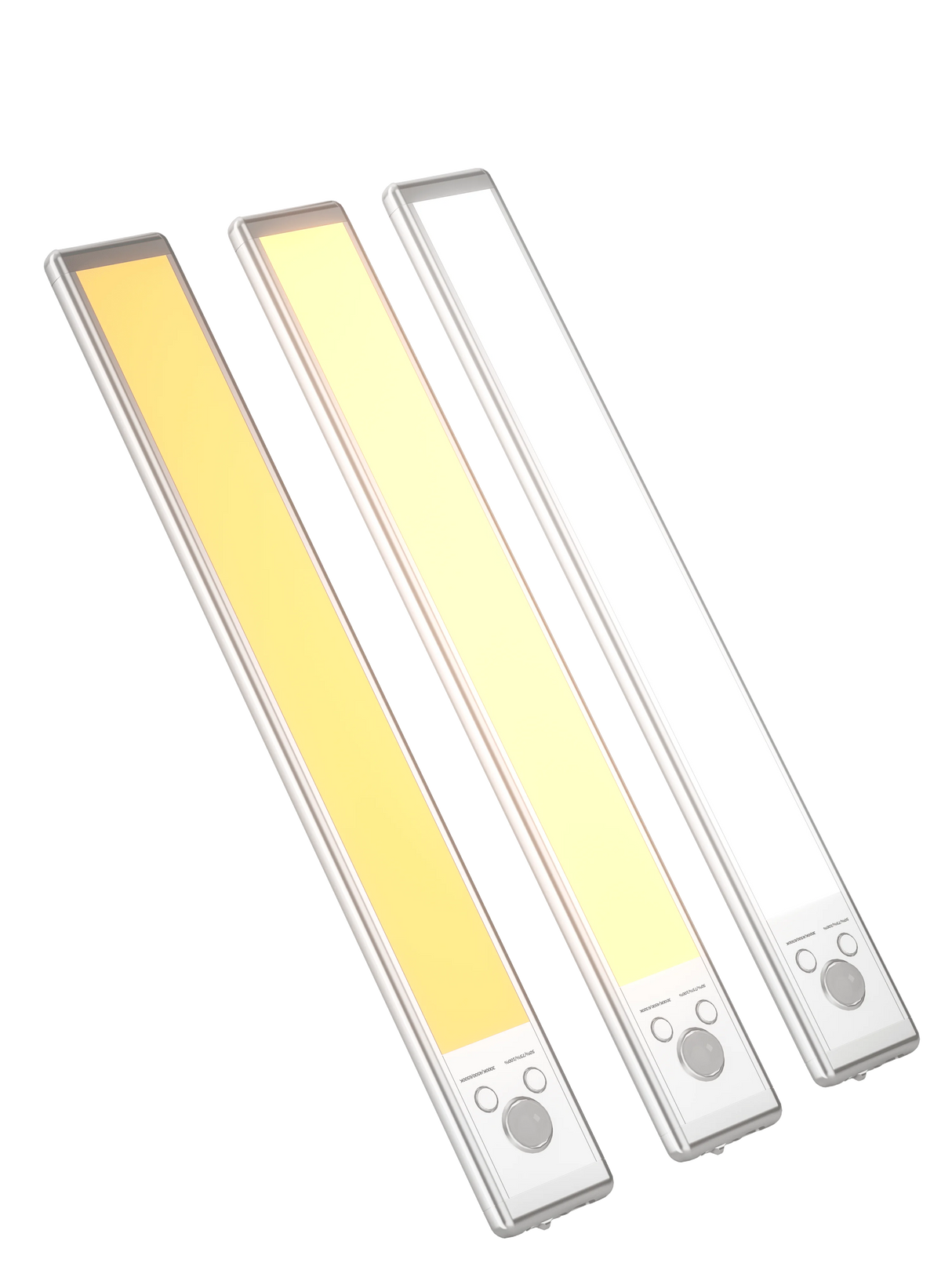 Tri-Color Motion Sensor Cabinet Lights, 76 LED Magnetic Closet Lights with 1500mAh USB Rechargeable, 2Pack for Kitchen/Stairs