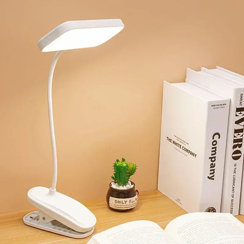 Flexible Foldable Led Rechargeable Desk Lamp With Clip Reading Book Night Light LED Touch 3 Modes Dimming Eye Protection Light