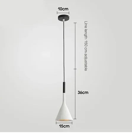 Modern Led Pendant Lights Black White for Kitchen Fixtures Bedroom Table Dining Room Hanging Lamp Lampshade Home Chandelier
