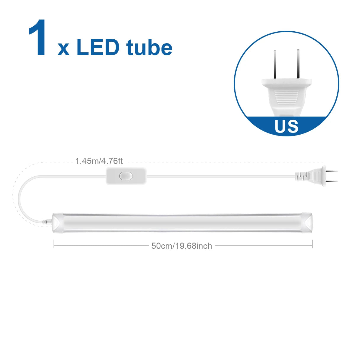 50cm LED Tube Light Bar (T5 15W / T8 25W) - Under Cabinet, Kitchen Wall Lamp & Fluorescent Tube Replacement