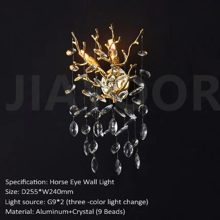 Modern Luxury Crystal LED Wall Lamp - Decorative Sconce Light Fixture for Living Room Background, Bedroom Bedside & Villa Interiors