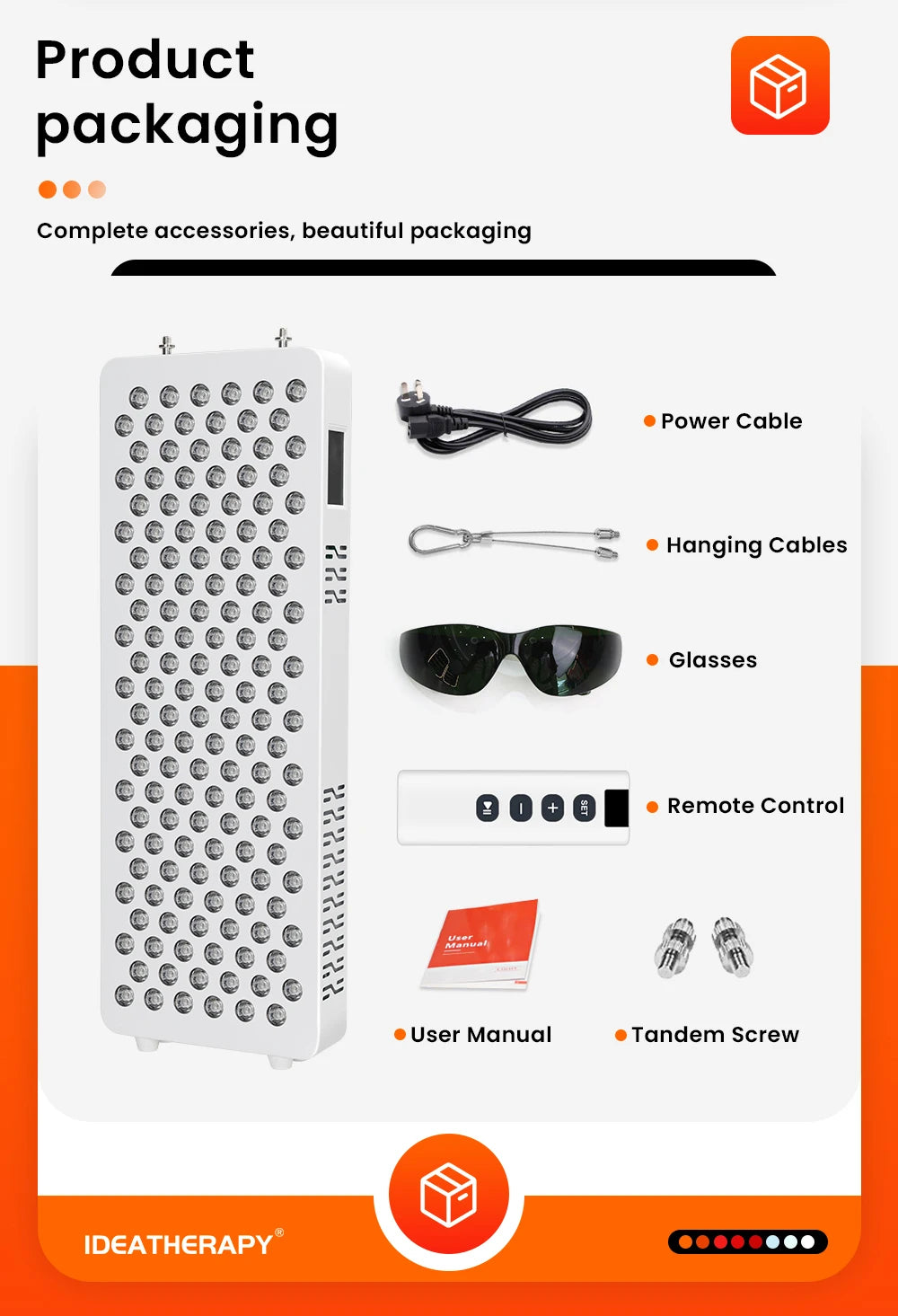 Red light therapy bluetooth function red light therapy 8 wavelengths red light therapy panel with touch screen