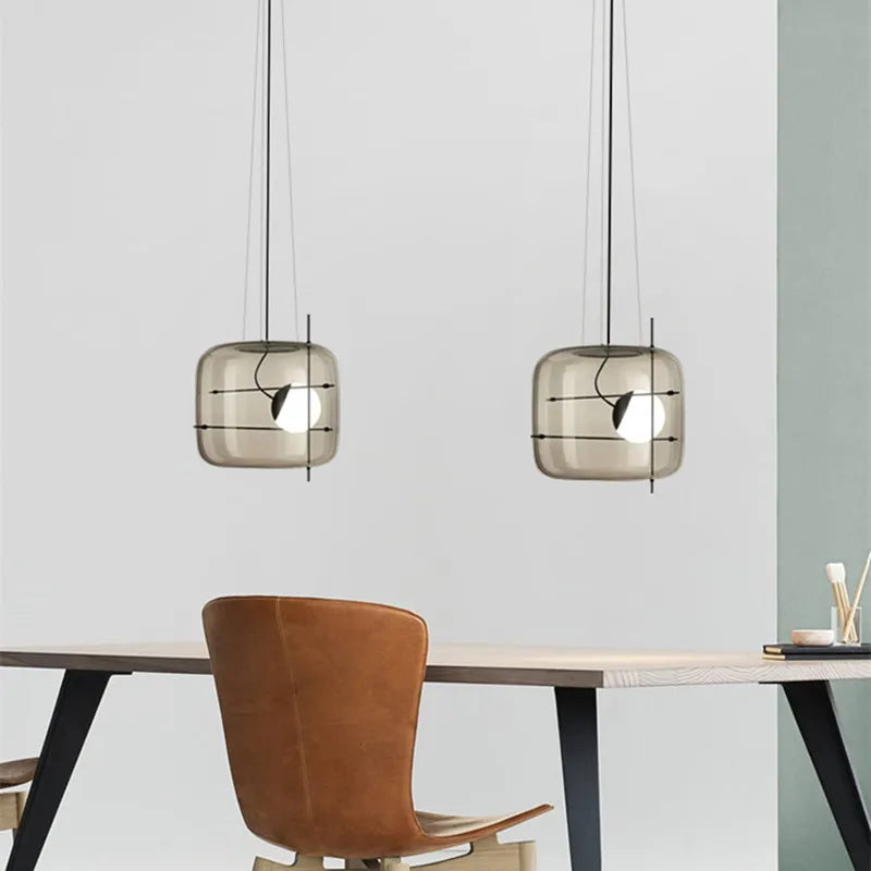 Modern Nordic Minimalist Restaurant LED Pendent Lamp Bedroom Bedside Creative Coffee Shop Bar Study Glass Decorative Light Art