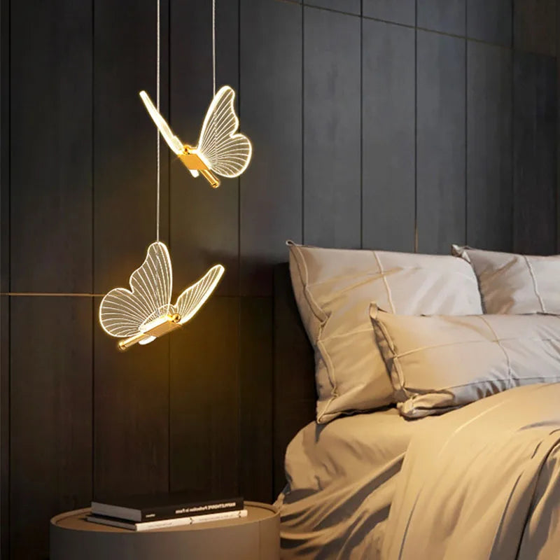 LED Pendant Light Fixture Butterfly Hanging Lamps For Ceiling Kitchen Bedside Living Room Decor Pendant Lamp