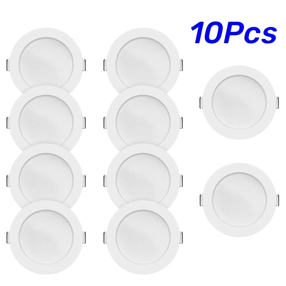 10pcs LED Downlight 5W 7W 9W 12W 20W 220V Recessed Ceiling Light 3/4/5 Inch Round LED Panel Down Light Spotlight Lighting
