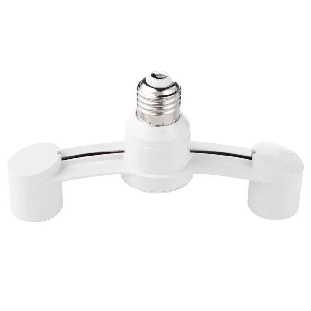 E27 Light Socket Splitter Adapter (2-in-1 Dual Head) - E27 Screw Lamp Base Extender & Converter Bulb Holder