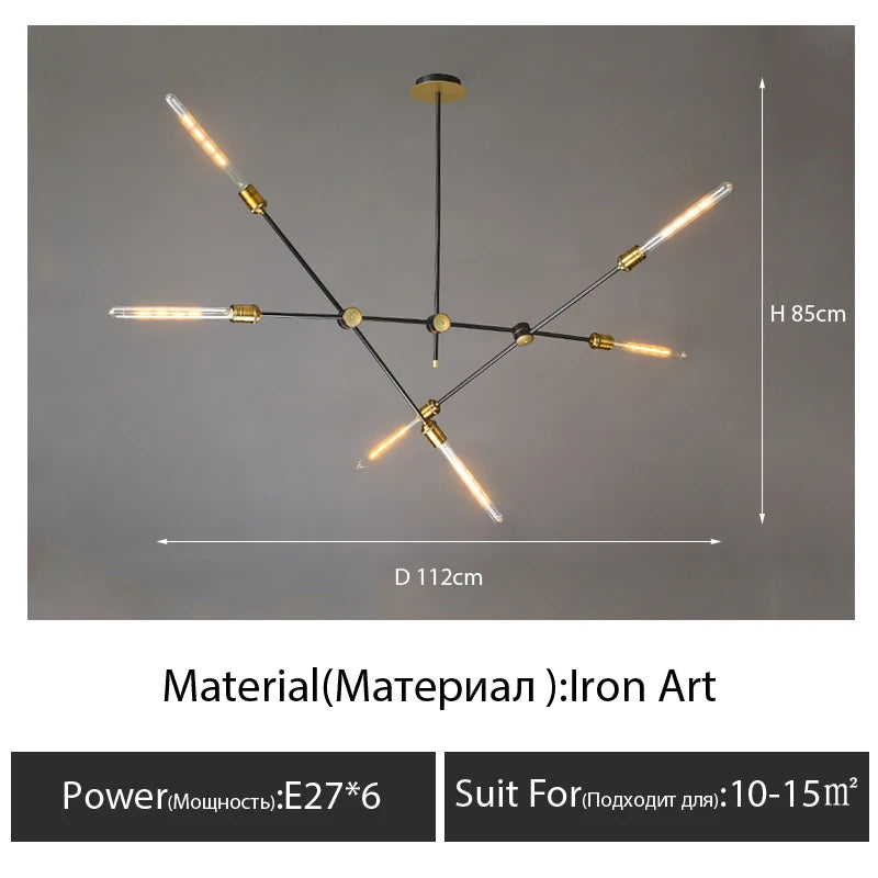 American retro industrial wind chandelier Nordic minimalist personality restaurant living room bar cafe clothing store lighting
