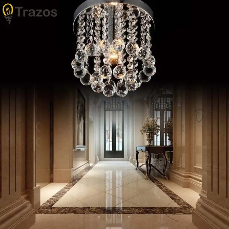 European Modern Aisle Light Corridor Hallway Creative Lighting Stair Entry Light Entry Channel Small Ceiling Light Crystal Lamps