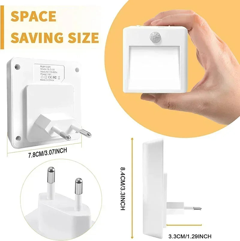 Plug-in LED Motion Sensor Night Light - EU/US/UK/AU - Dusk to Dawn Sensor