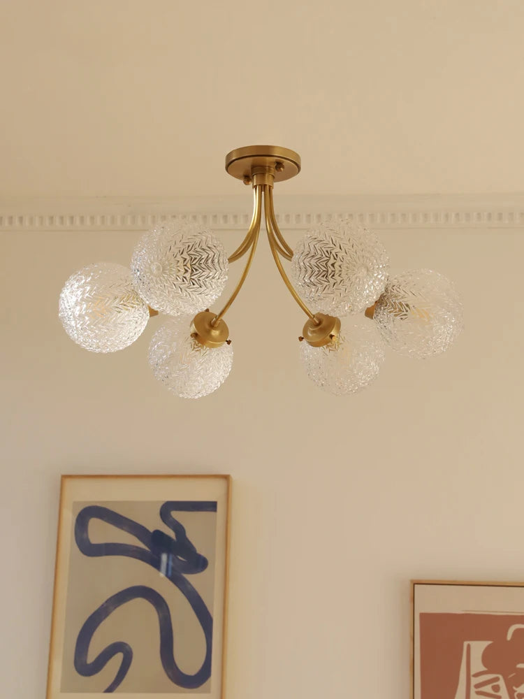 American light luxury bedroom ceiling lamp modern Nordic living room dining room study glass ball ceiling light