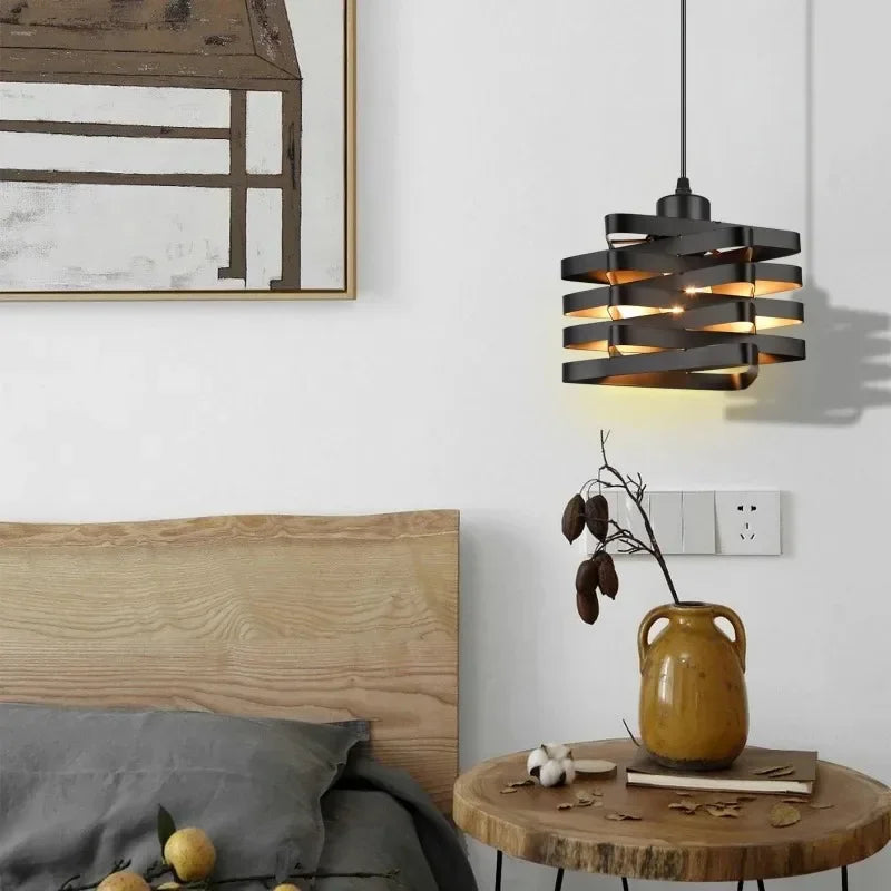 Vintage Industrial Style Lamp Bedside Chandelier American Retro Living Room Bedroom Chandelier Wrought Iron Lamp