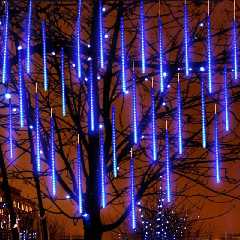 Meteor Shower Rain LED Fairy String Lights Festoon Street Garland Christmas Decorations for Home Outdoor Wedding New Year Decors