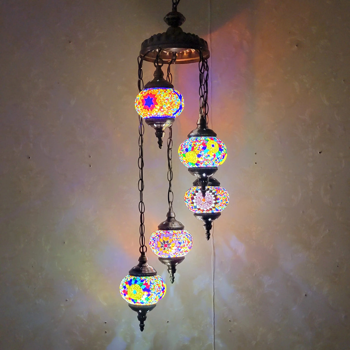 Turkish style mosaic Chandelier Glass Lantern Art Pendant Lamps Living room hotel hall restaurant dining room Hanging lights