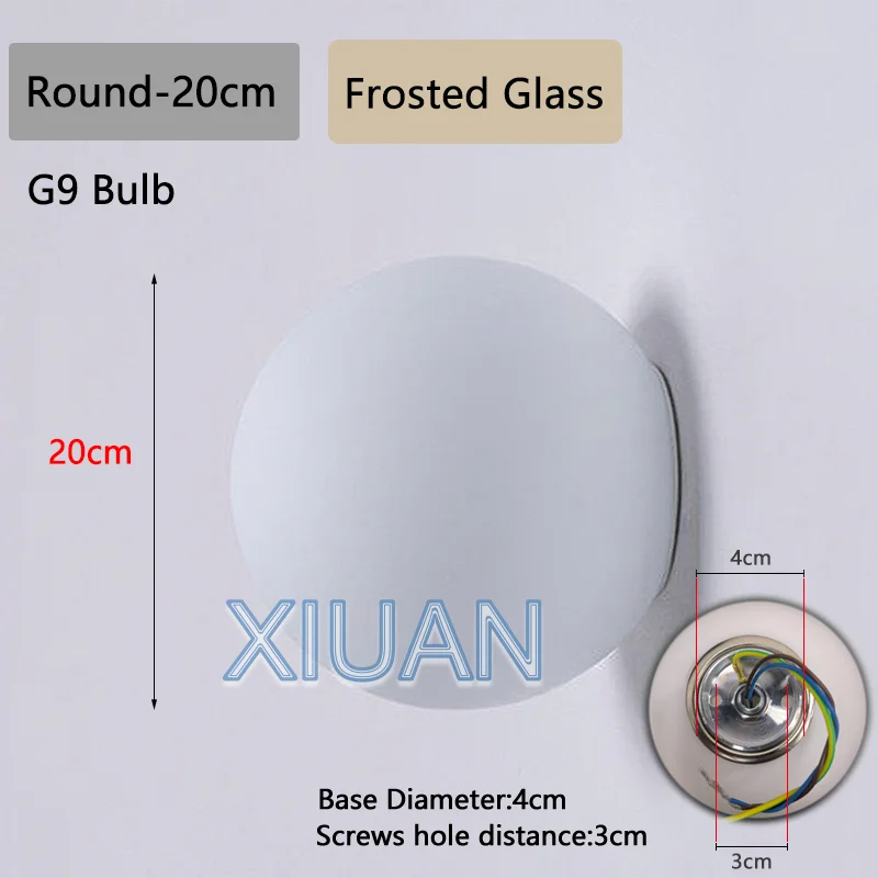 New Concealed Base Glass Wall Lamps French Bauhaus Milky White Round Ball Wall Light for Bedside Living Room Bathroom Mirror Dec
