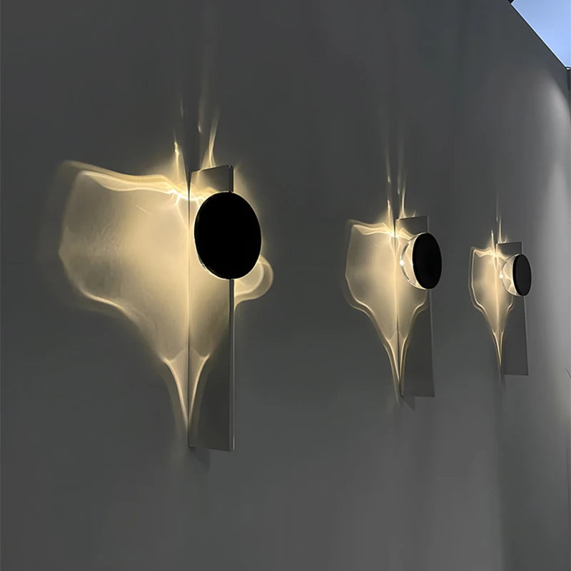 Minimalist LED Wall Sconce Creative Art Ripple Wall Lamp Bedroom Bedside Background Aisle Porch Corridor Atmosphere Wall Light