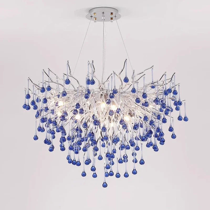 Branch Chrome Crystal Chandelier Lighting For Dining Living Room Kitchen Table Bedroom Luxury Crystal Ceiling Chandeliers