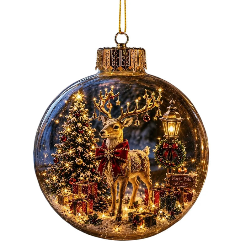 Glowing Christmas Snow Globe Christmas Decorations 2026 Xmas Tree Santa Christmas Bell Christmas Accessories Navidad Gifts