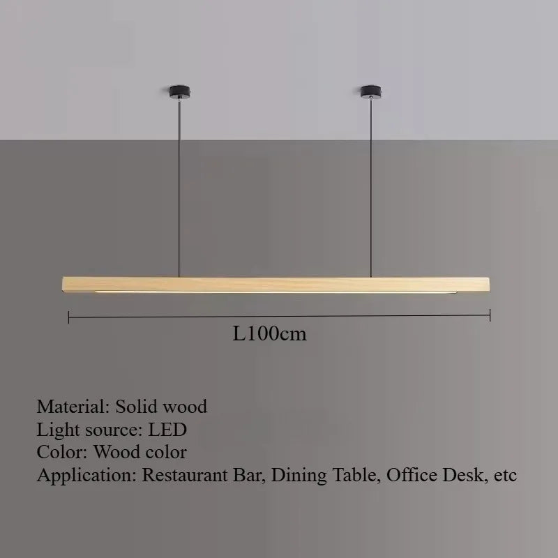Nordic Walnut Solid Wood Pendant Light LED for Dining Tables, Study Rooms, Bar Counters, Office Desks, Indoor Home Lighting