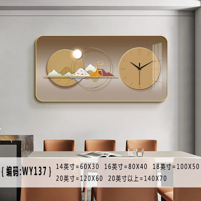 Nordic elk wall clock living room Creative fashion perpetual calendar electronic clock wall atmosphere dining room decoration