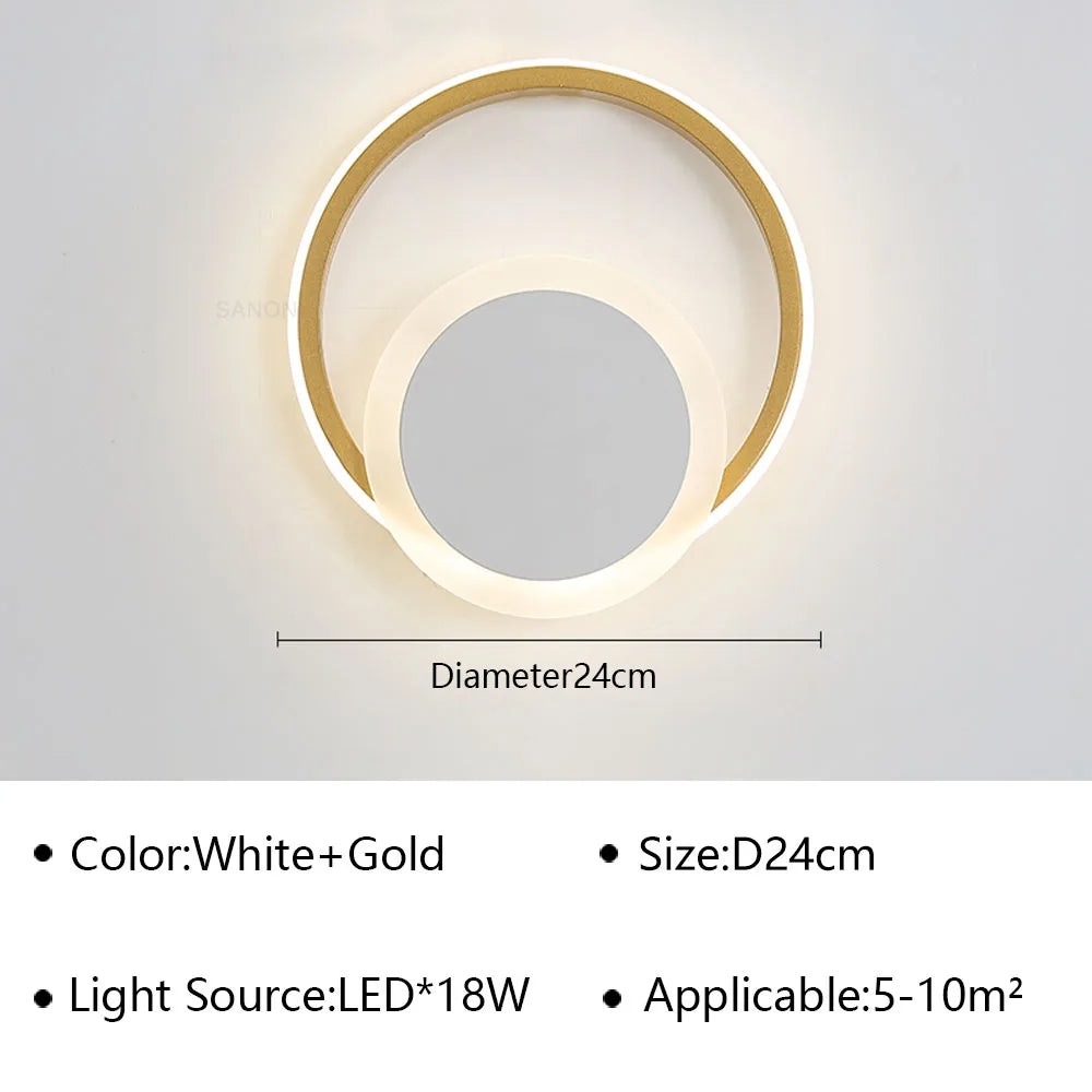 Modern LED Wall Lamp For Bedroom Bedside Living Dining Room Stair Wall Sconce Indoor RC Dimmable Home Decors Light Fixture Luster