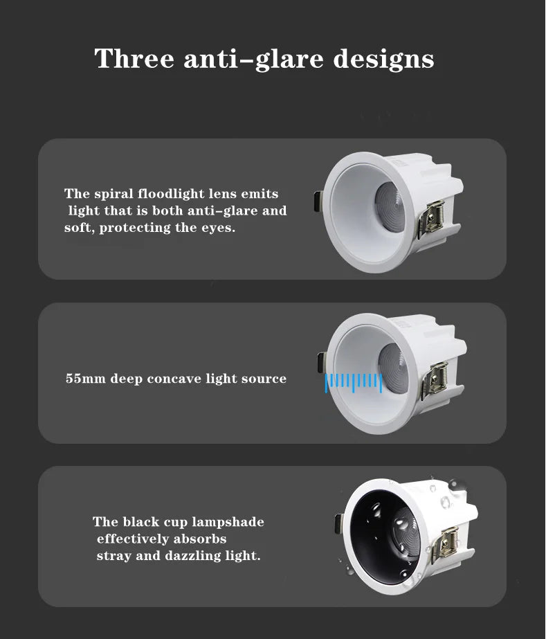 IP68 Outdoor waterproof spotlights 9W-70W embedded LED downlights AC-85-265V Bathroom Kitchen balcony shopping mall interior